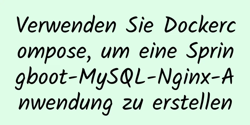 Verwenden Sie Dockercompose, um eine Springboot-MySQL-Nginx-Anwendung zu erstellen