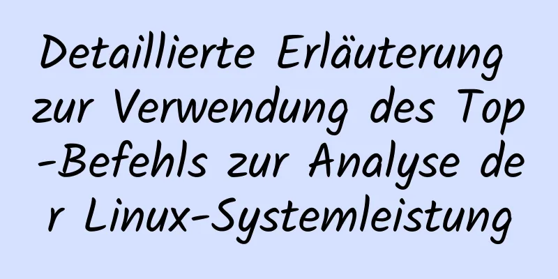 Detaillierte Erläuterung zur Verwendung des Top-Befehls zur Analyse der Linux-Systemleistung