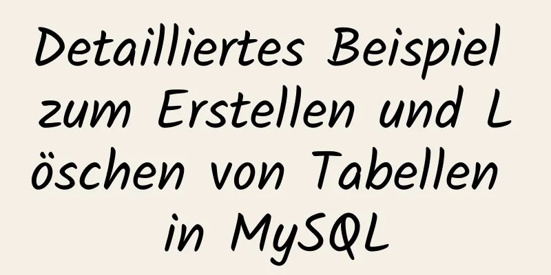 Detailliertes Beispiel zum Erstellen und Löschen von Tabellen in MySQL