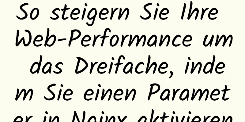 So steigern Sie Ihre Web-Performance um das Dreifache, indem Sie einen Parameter in Nginx aktivieren