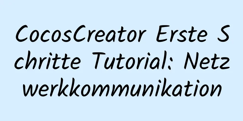 CocosCreator Erste Schritte Tutorial: Netzwerkkommunikation