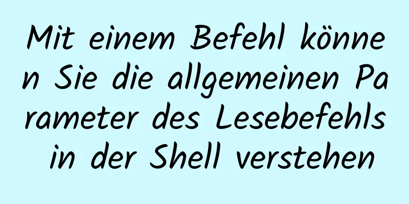 Mit einem Befehl können Sie die allgemeinen Parameter des Lesebefehls in der Shell verstehen