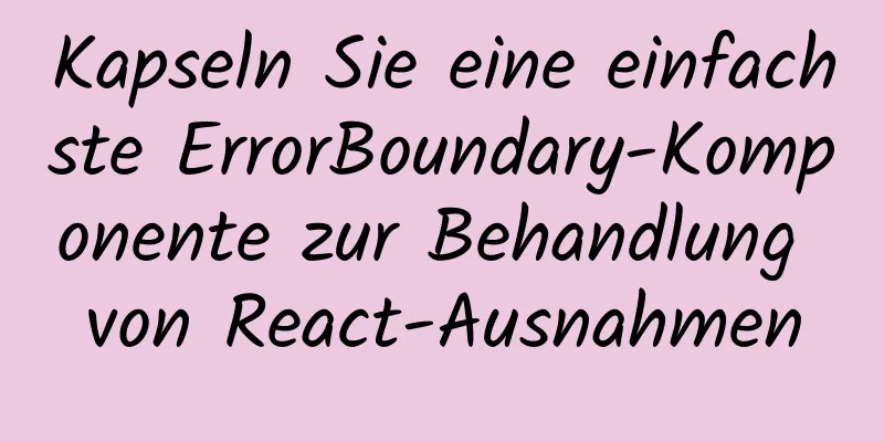 Kapseln Sie eine einfachste ErrorBoundary-Komponente zur Behandlung von React-Ausnahmen