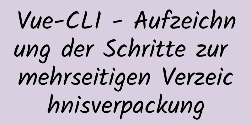 Vue-CLI - Aufzeichnung der Schritte zur mehrseitigen Verzeichnisverpackung