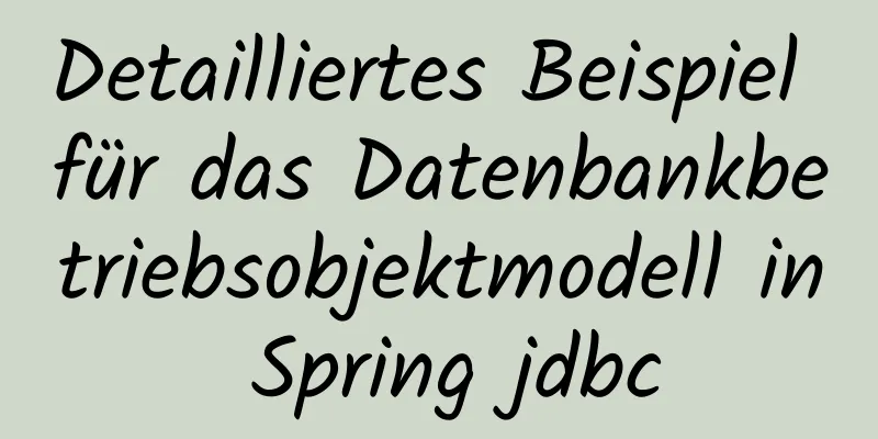 Detailliertes Beispiel für das Datenbankbetriebsobjektmodell in Spring jdbc