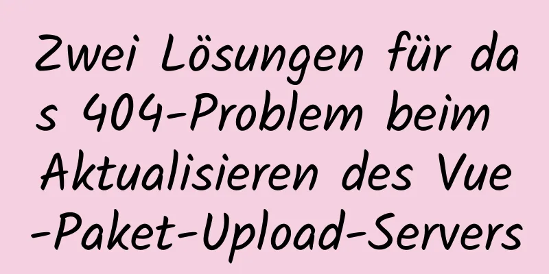 Zwei Lösungen für das 404-Problem beim Aktualisieren des Vue-Paket-Upload-Servers