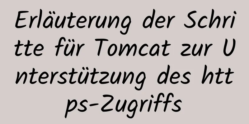 Erläuterung der Schritte für Tomcat zur Unterstützung des https-Zugriffs