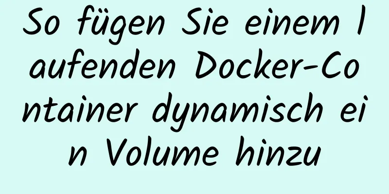 So fügen Sie einem laufenden Docker-Container dynamisch ein Volume hinzu