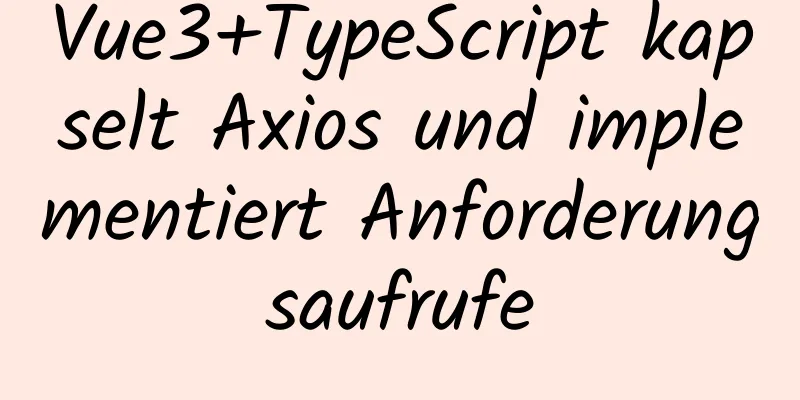 Vue3+TypeScript kapselt Axios und implementiert Anforderungsaufrufe