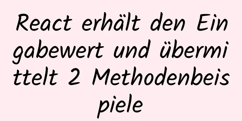 React erhält den Eingabewert und übermittelt 2 Methodenbeispiele