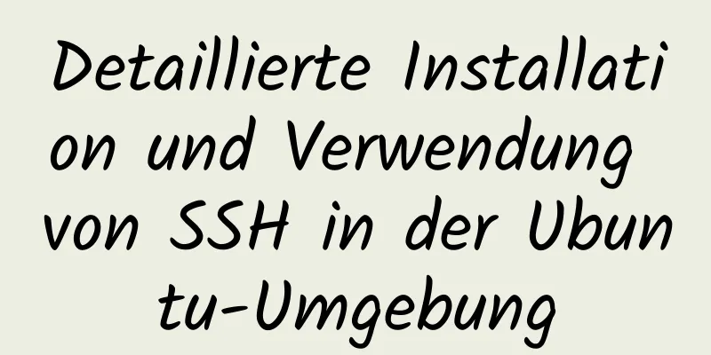 Detaillierte Installation und Verwendung von SSH in der Ubuntu-Umgebung