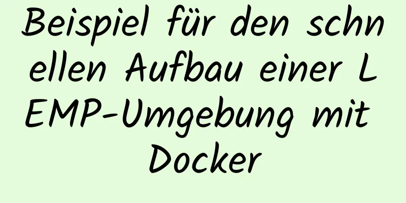 Beispiel für den schnellen Aufbau einer LEMP-Umgebung mit Docker