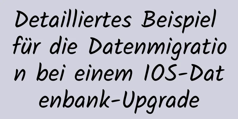 Detailliertes Beispiel für die Datenmigration bei einem IOS-Datenbank-Upgrade