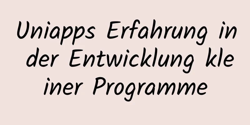 Uniapps Erfahrung in der Entwicklung kleiner Programme