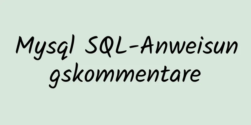 Mysql SQL-Anweisungskommentare