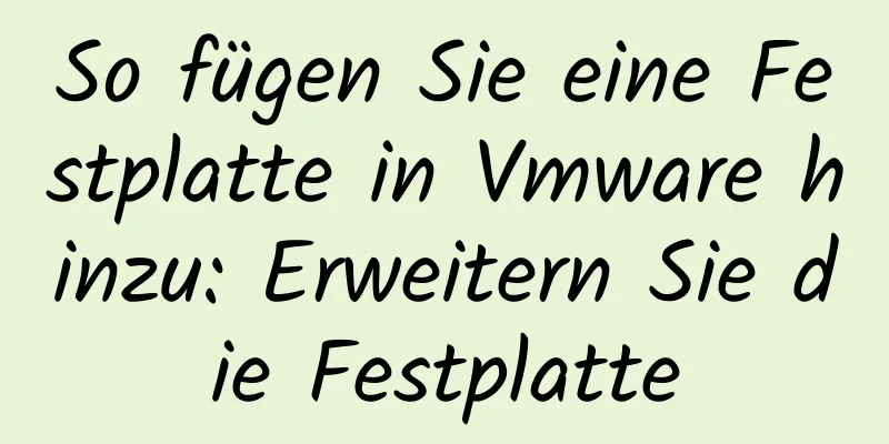 So fügen Sie eine Festplatte in Vmware hinzu: Erweitern Sie die Festplatte