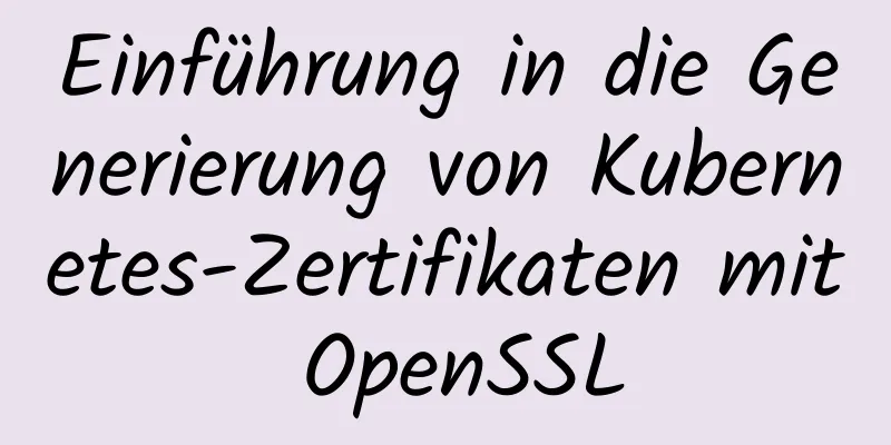 Einführung in die Generierung von Kubernetes-Zertifikaten mit OpenSSL