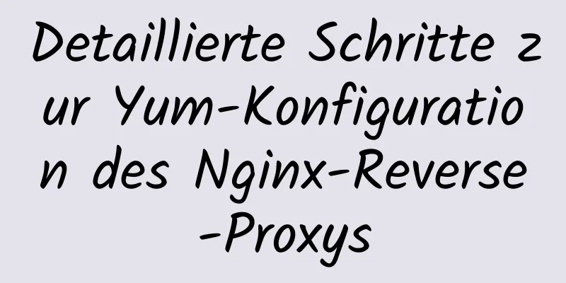 Detaillierte Schritte zur Yum-Konfiguration des Nginx-Reverse-Proxys