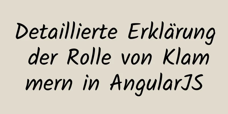 Detaillierte Erklärung der Rolle von Klammern in AngularJS