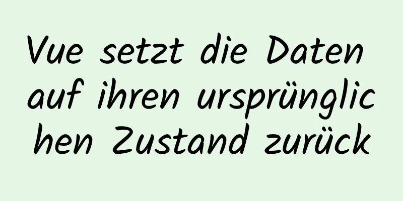 Vue setzt die Daten auf ihren ursprünglichen Zustand zurück