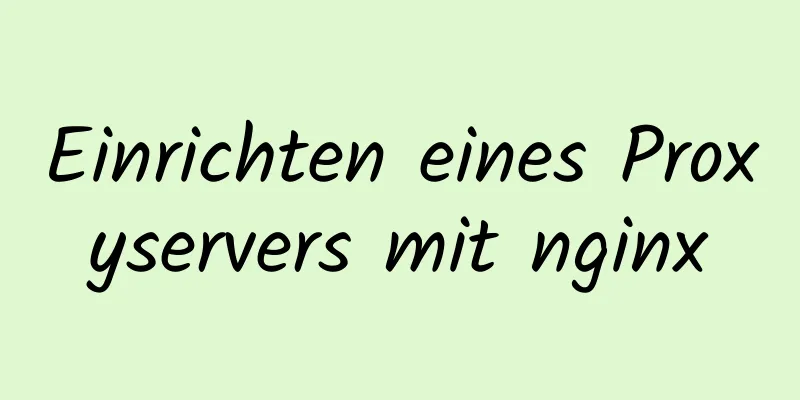 Einrichten eines Proxyservers mit nginx