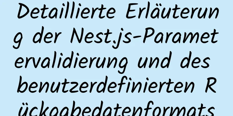 Detaillierte Erläuterung der Nest.js-Parametervalidierung und des benutzerdefinierten Rückgabedatenformats