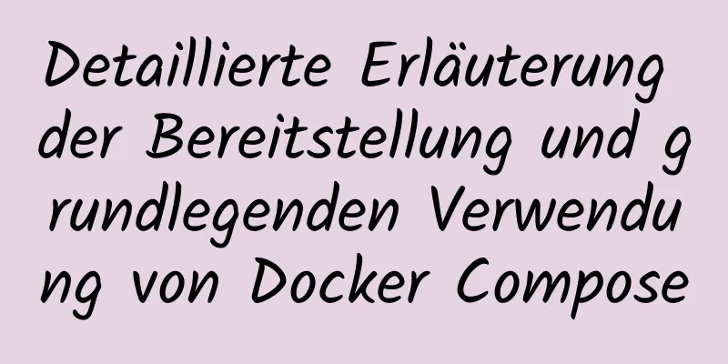 Detaillierte Erläuterung der Bereitstellung und grundlegenden Verwendung von Docker Compose