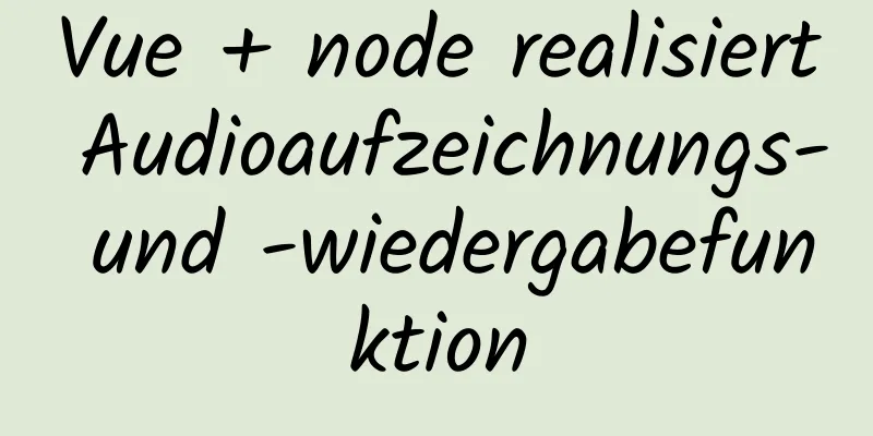 Vue + node realisiert Audioaufzeichnungs- und -wiedergabefunktion