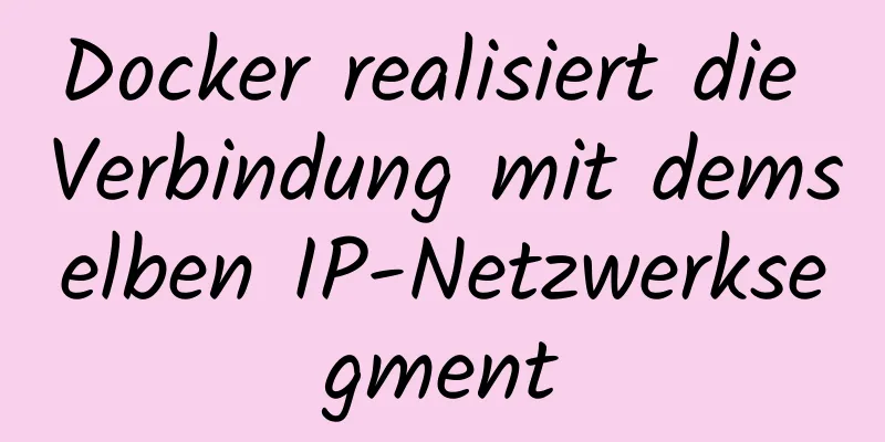 Docker realisiert die Verbindung mit demselben IP-Netzwerksegment