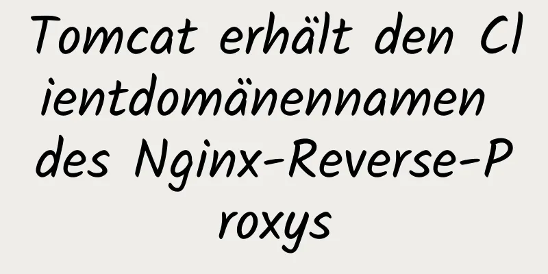 Tomcat erhält den Clientdomänennamen des Nginx-Reverse-Proxys