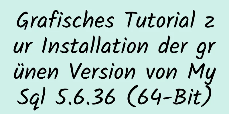 Grafisches Tutorial zur Installation der grünen Version von MySql 5.6.36 (64-Bit)