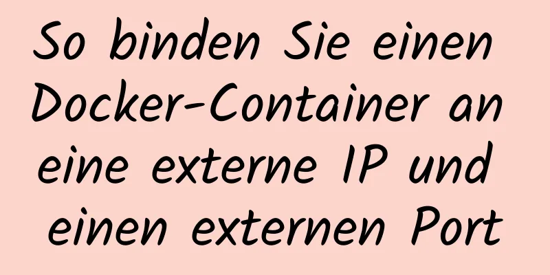 So binden Sie einen Docker-Container an eine externe IP und einen externen Port