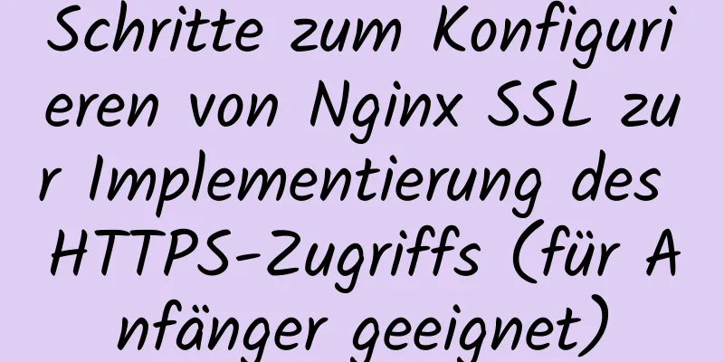 Schritte zum Konfigurieren von Nginx SSL zur Implementierung des HTTPS-Zugriffs (für Anfänger geeignet)