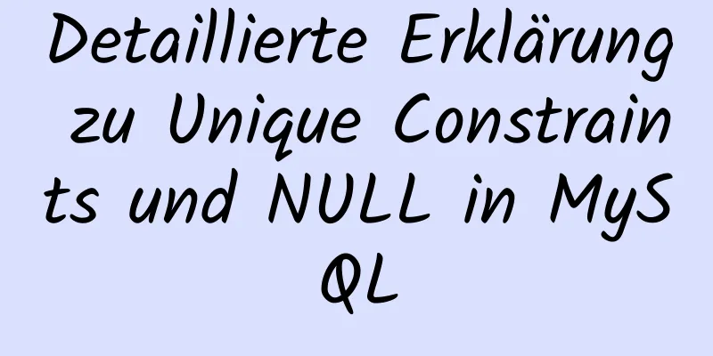 Detaillierte Erklärung zu Unique Constraints und NULL in MySQL