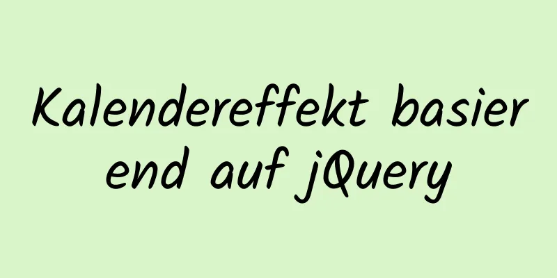 Kalendereffekt basierend auf jQuery