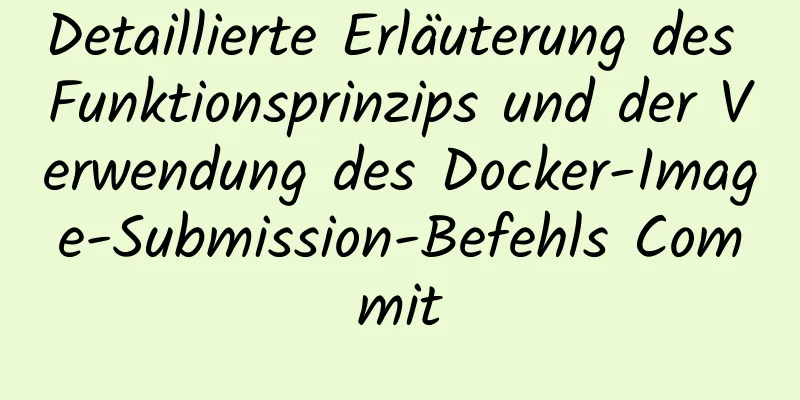 Detaillierte Erläuterung des Funktionsprinzips und der Verwendung des Docker-Image-Submission-Befehls Commit