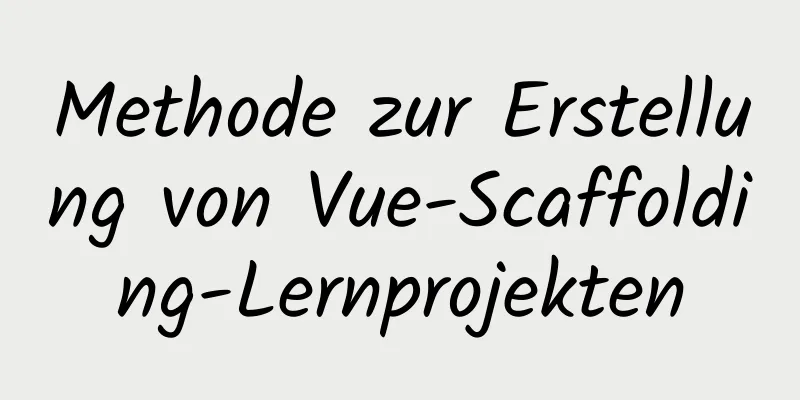 Methode zur Erstellung von Vue-Scaffolding-Lernprojekten