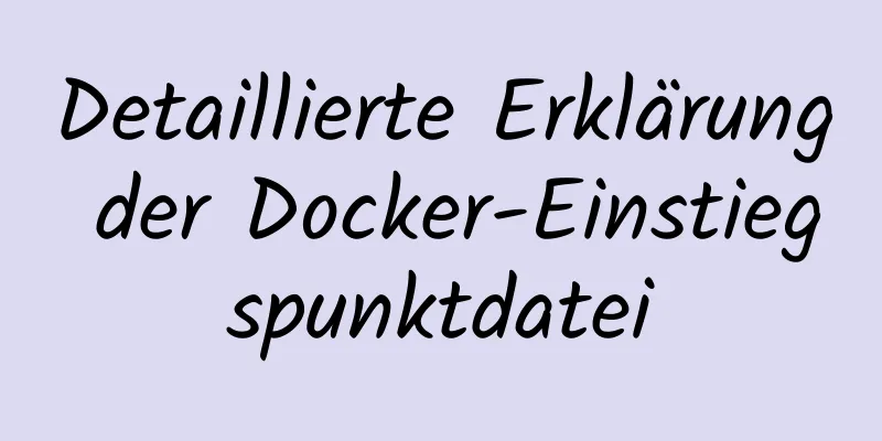 Detaillierte Erklärung der Docker-Einstiegspunktdatei