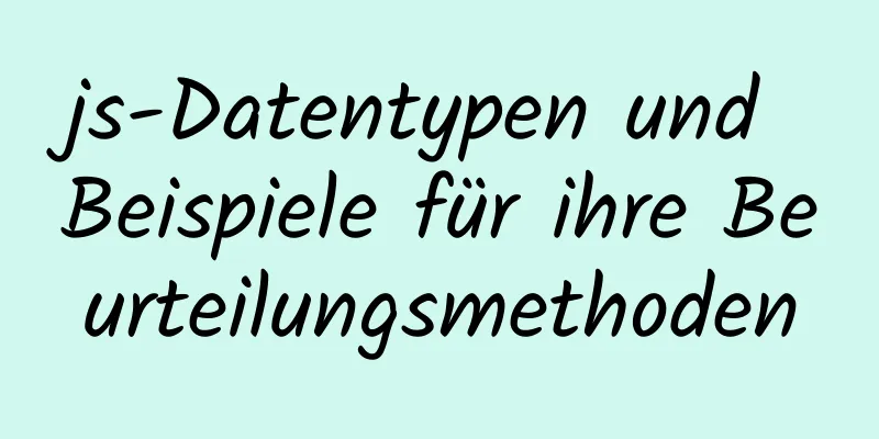 js-Datentypen und Beispiele für ihre Beurteilungsmethoden