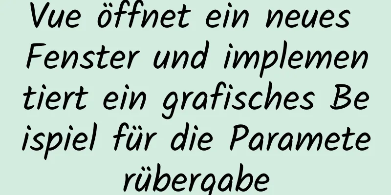 Vue öffnet ein neues Fenster und implementiert ein grafisches Beispiel für die Parameterübergabe