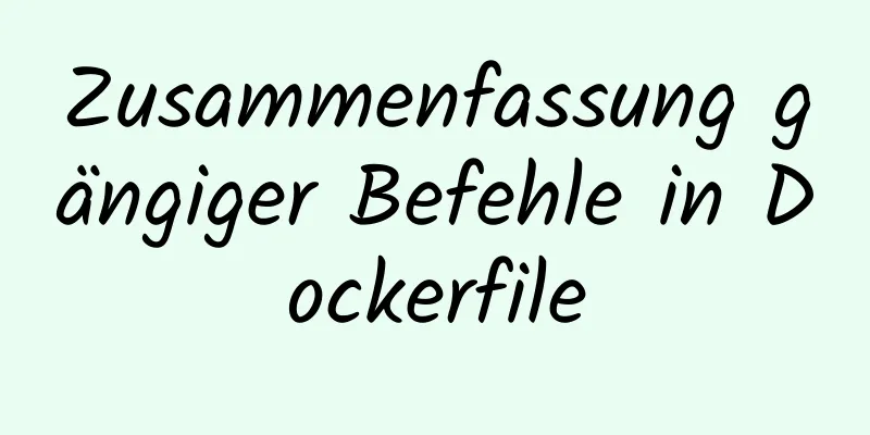 Zusammenfassung gängiger Befehle in Dockerfile