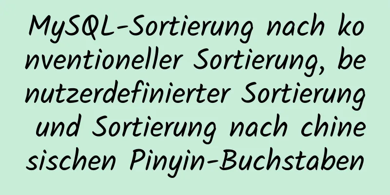 MySQL-Sortierung nach konventioneller Sortierung, benutzerdefinierter Sortierung und Sortierung nach chinesischen Pinyin-Buchstaben