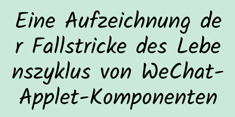 Eine Aufzeichnung der Fallstricke des Lebenszyklus von WeChat-Applet-Komponenten