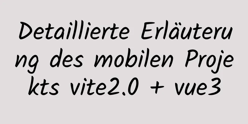 Detaillierte Erläuterung des mobilen Projekts vite2.0 + vue3