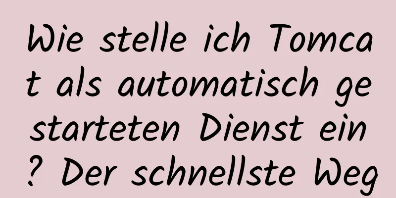 Wie stelle ich Tomcat als automatisch gestarteten Dienst ein? Der schnellste Weg