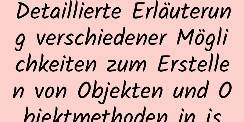 Detaillierte Erläuterung verschiedener Möglichkeiten zum Erstellen von Objekten und Objektmethoden in js