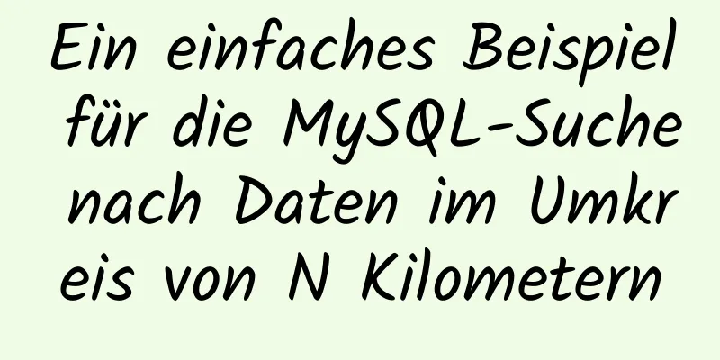 Ein einfaches Beispiel für die MySQL-Suche nach Daten im Umkreis von N Kilometern