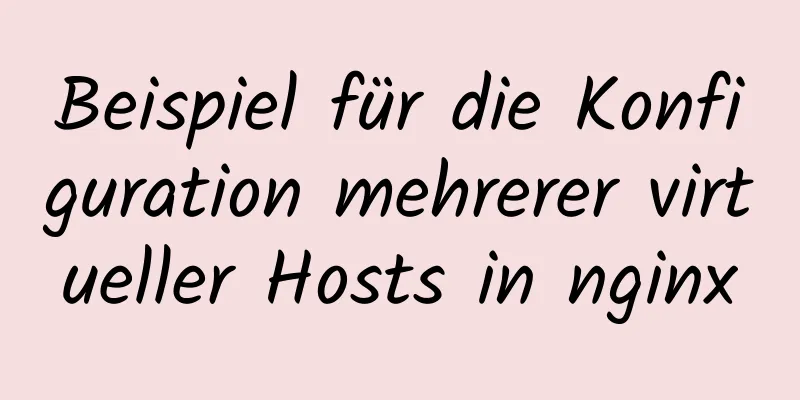 Beispiel für die Konfiguration mehrerer virtueller Hosts in nginx