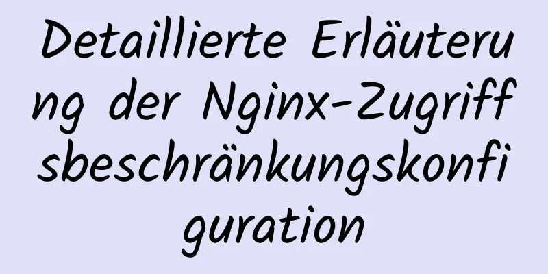 Detaillierte Erläuterung der Nginx-Zugriffsbeschränkungskonfiguration