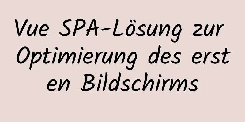 Vue SPA-Lösung zur Optimierung des ersten Bildschirms